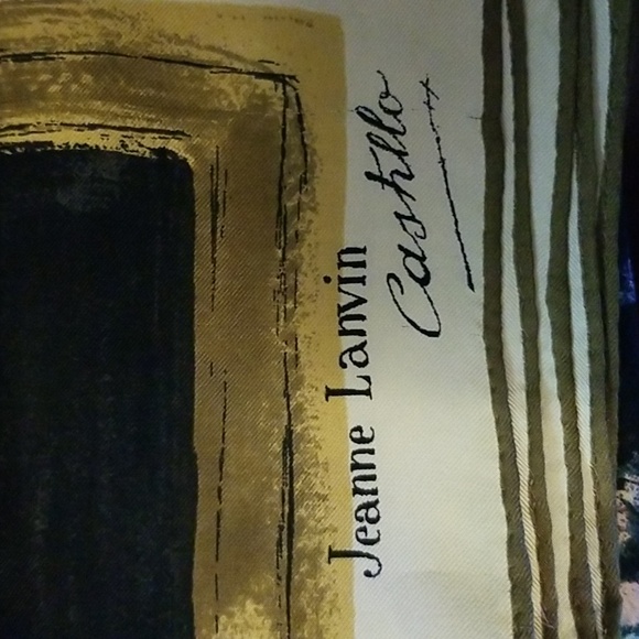 1950's "Jeanne Lanvin" Authentic Vintage Silk Scarf - Picture 2 of 8